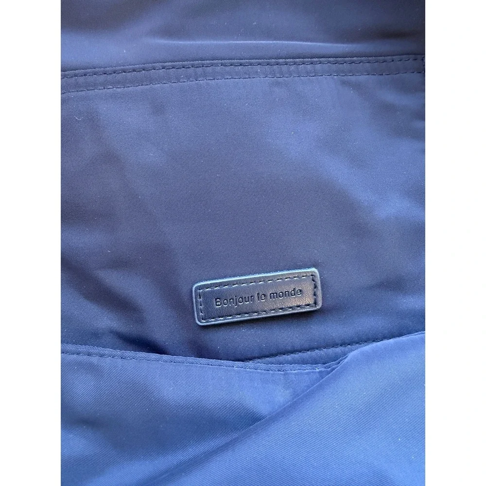 Zara Blue Nylon Tote Bag Purse‎ Capsule Bonjour Le Monde French Resort